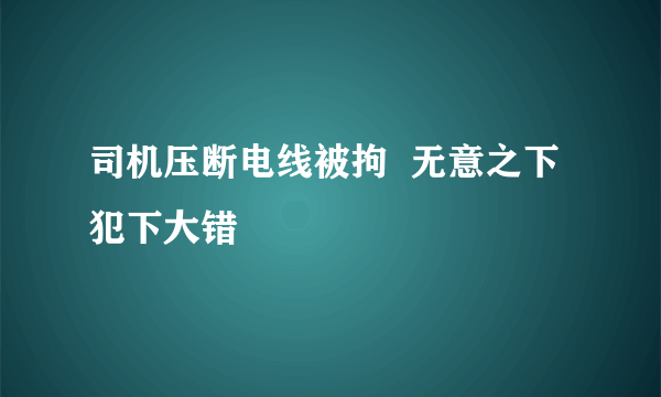 司机压断电线被拘  无意之下犯下大错