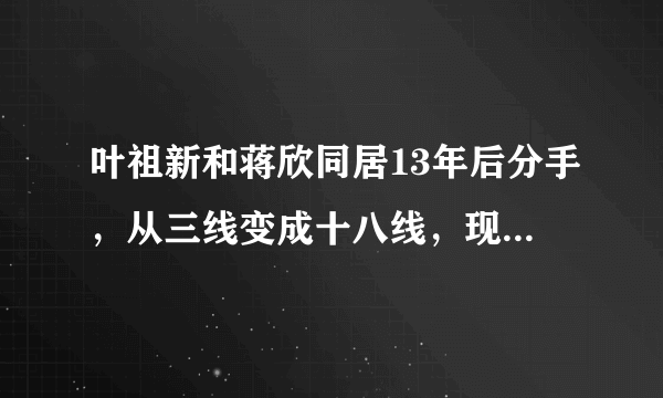 叶祖新和蒋欣同居13年后分手，从三线变成十八线，现如今的他怎样了？