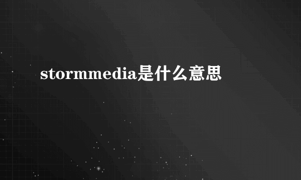 stormmedia是什么意思