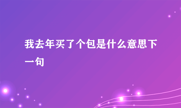 我去年买了个包是什么意思下一句