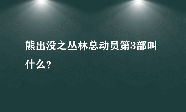 熊出没之丛林总动员第3部叫什么？