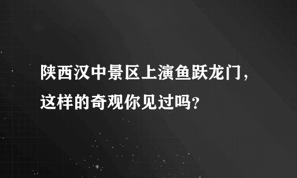 陕西汉中景区上演鱼跃龙门，这样的奇观你见过吗？