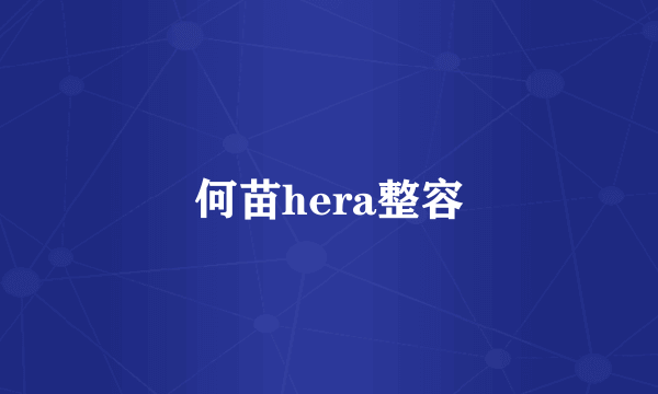 何苗hera整容