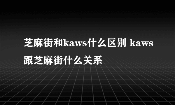 芝麻街和kaws什么区别 kaws跟芝麻街什么关系