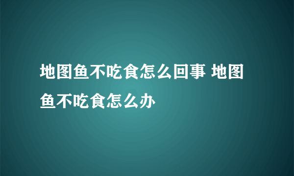 地图鱼不吃食怎么回事 地图鱼不吃食怎么办