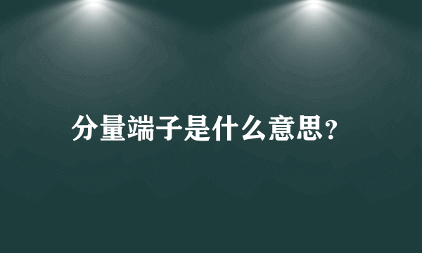 分量端子是什么意思？