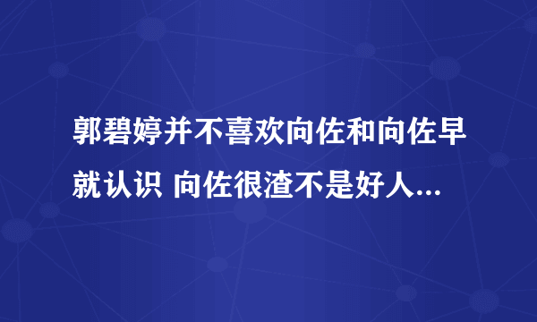 郭碧婷并不喜欢向佐和向佐早就认识 向佐很渣不是好人恋爱史丰富