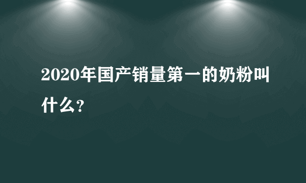 2020年国产销量第一的奶粉叫什么？