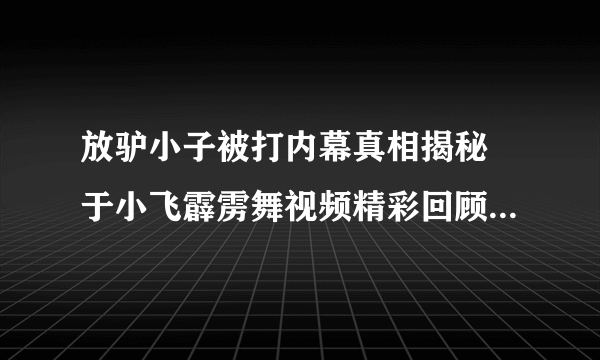 放驴小子被打内幕真相揭秘 于小飞霹雳舞视频精彩回顾_飞外网