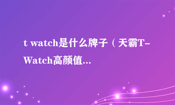 t watch是什么牌子（天霸T-Watch高颜值智能手表评测）