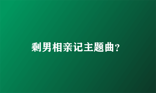 剩男相亲记主题曲？