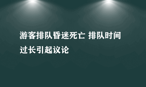 游客排队昏迷死亡 排队时间过长引起议论