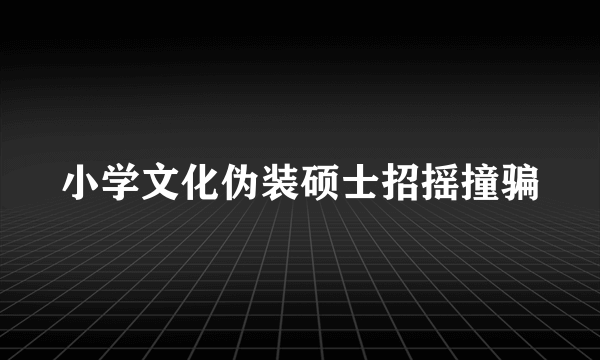 小学文化伪装硕士招摇撞骗