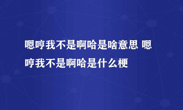 嗯哼我不是啊哈是啥意思 嗯哼我不是啊哈是什么梗