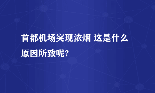 首都机场突现浓烟 这是什么原因所致呢?