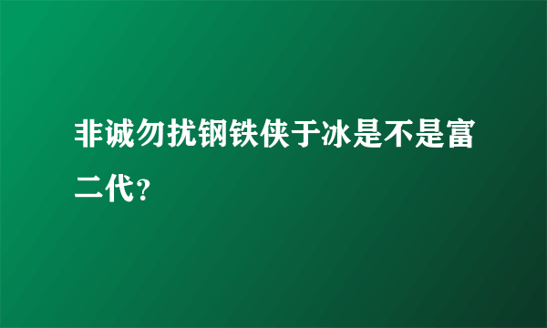 非诚勿扰钢铁侠于冰是不是富二代？