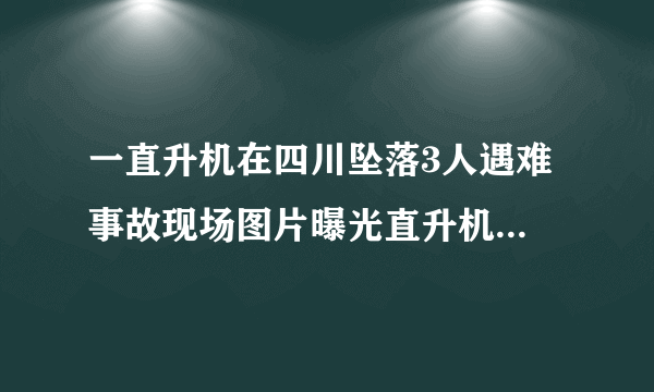 一直升机在四川坠落3人遇难 事故现场图片曝光直升机坠毁原因是什么？资料显示直升机为国外引进-飞外网