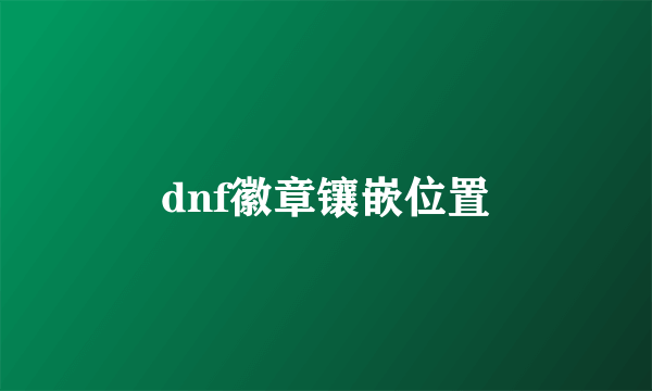 dnf徽章镶嵌位置