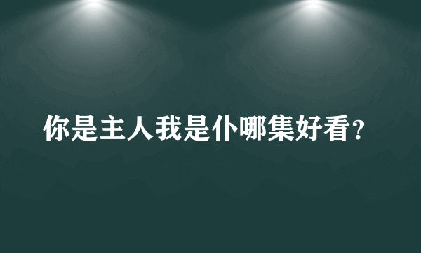 你是主人我是仆哪集好看？