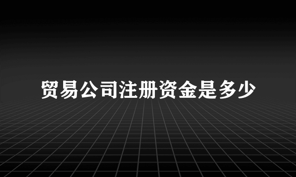 贸易公司注册资金是多少