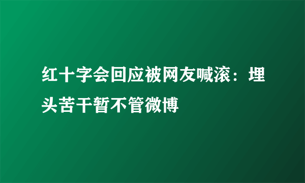 红十字会回应被网友喊滚：埋头苦干暂不管微博