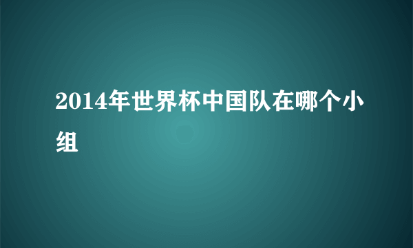 2014年世界杯中国队在哪个小组