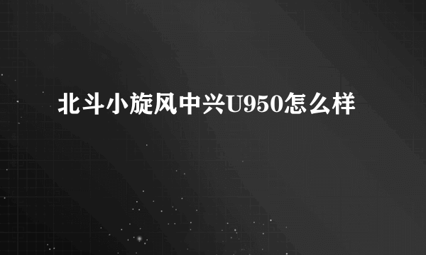 北斗小旋风中兴U950怎么样