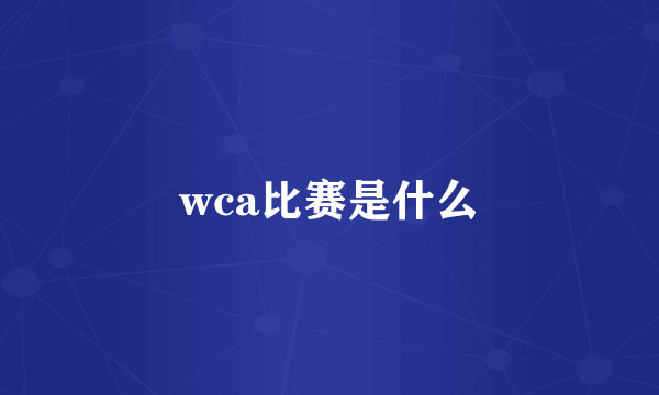 wca比赛是什么