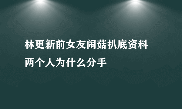 林更新前女友闹菇扒底资料 两个人为什么分手