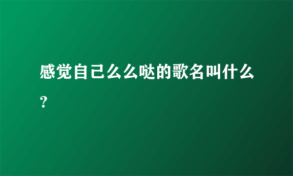 感觉自己么么哒的歌名叫什么？