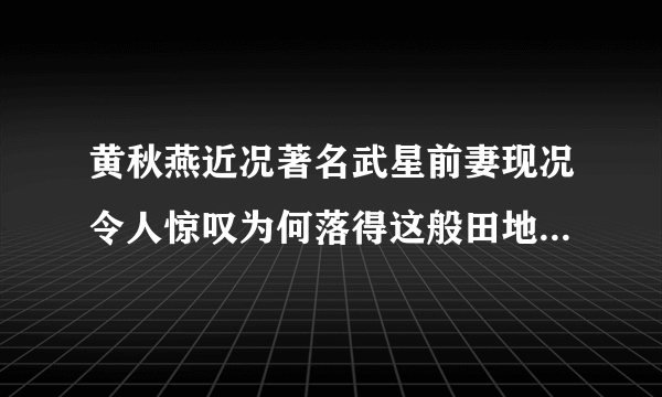 黄秋燕近况著名武星前妻现况令人惊叹为何落得这般田地-飞外网