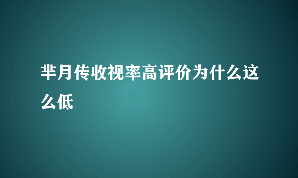 芈月传收视率高评价为什么这么低