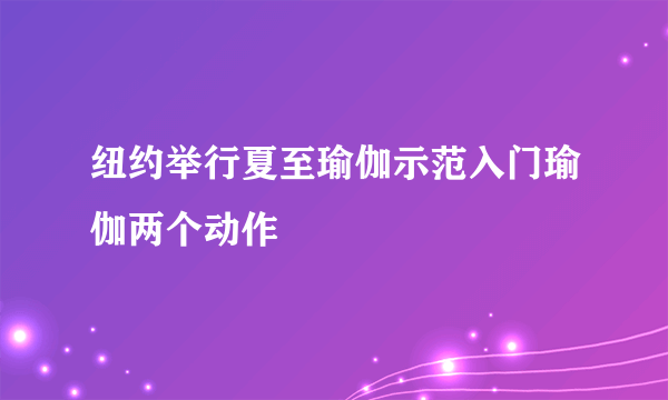 纽约举行夏至瑜伽示范入门瑜伽两个动作