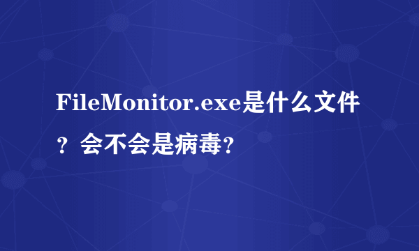 FileMonitor.exe是什么文件？会不会是病毒？