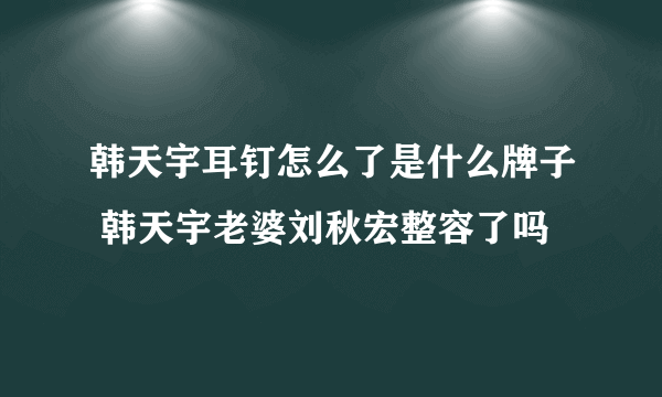 韩天宇耳钉怎么了是什么牌子 韩天宇老婆刘秋宏整容了吗