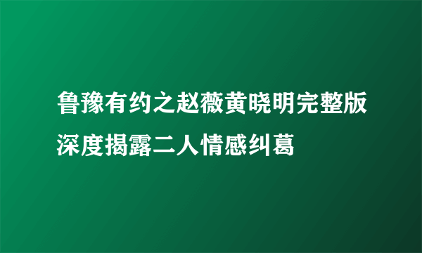 鲁豫有约之赵薇黄晓明完整版深度揭露二人情感纠葛