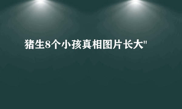 猪生8个小孩真相图片长大