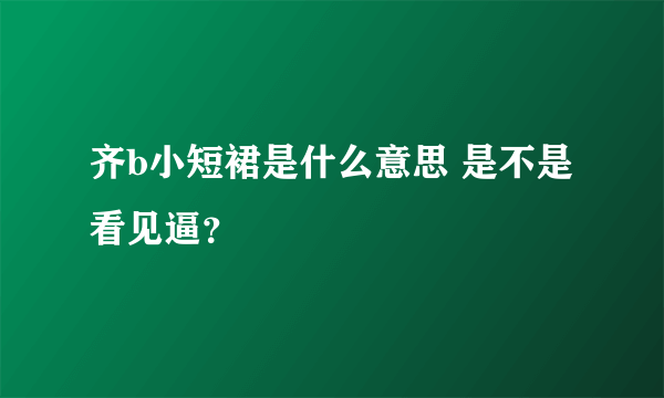 齐b小短裙是什么意思 是不是看见逼？