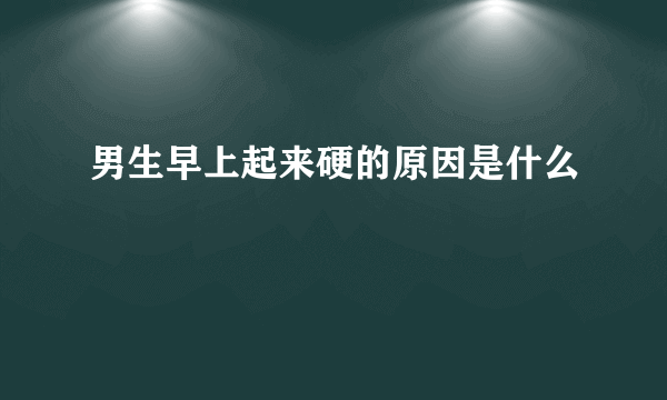 男生早上起来硬的原因是什么