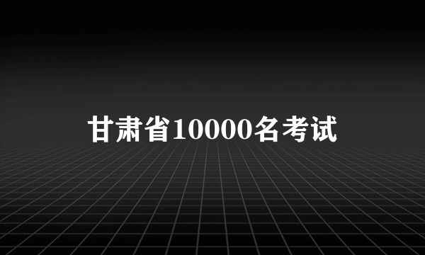 甘肃省10000名考试