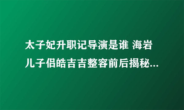 太子妃升职记导演是谁 海岩儿子侣皓吉吉整容前后揭秘_飞外网