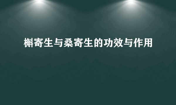 槲寄生与桑寄生的功效与作用