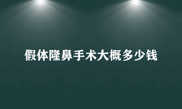 假体隆鼻手术大概多少钱