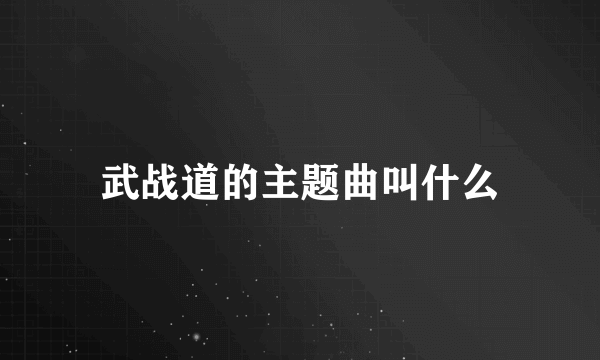 武战道的主题曲叫什么