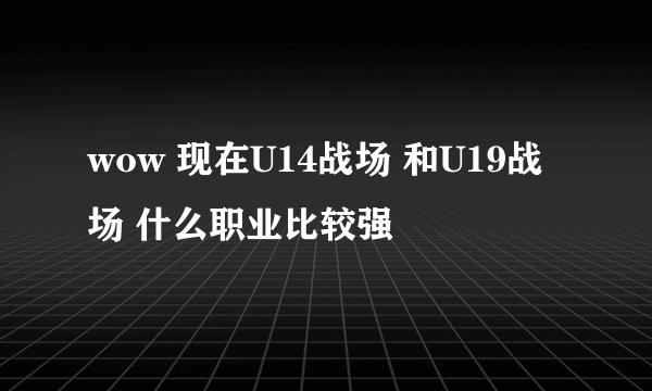 wow 现在U14战场 和U19战场 什么职业比较强