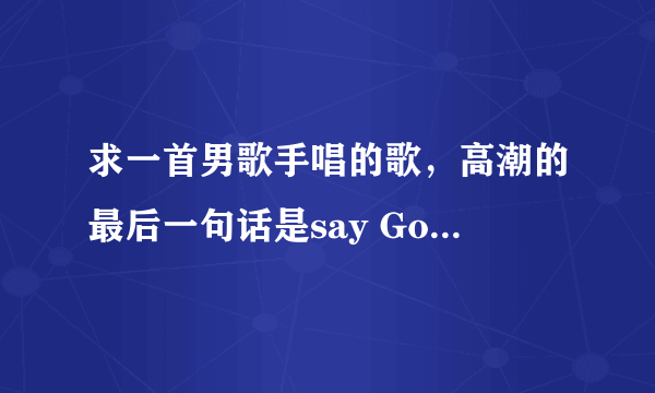 求一首男歌手唱的歌，高潮的最后一句话是say Goodbye（今晚有在皇族美素素直播间播放过）