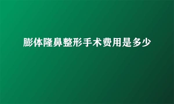 膨体隆鼻整形手术费用是多少