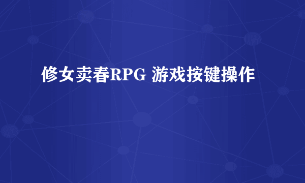 修女卖春RPG 游戏按键操作