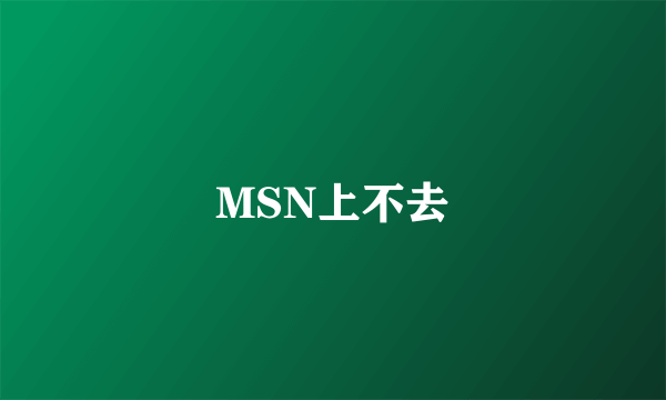 MSN上不去