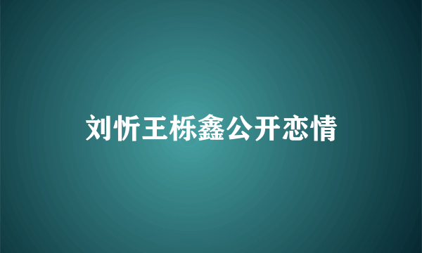 刘忻王栎鑫公开恋情